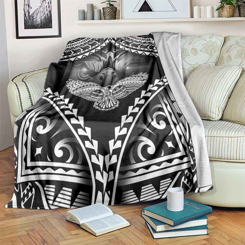 Hawaiian Hawk Blanket Polynesian Pattern Style LT05 Black - Polynesian Pride