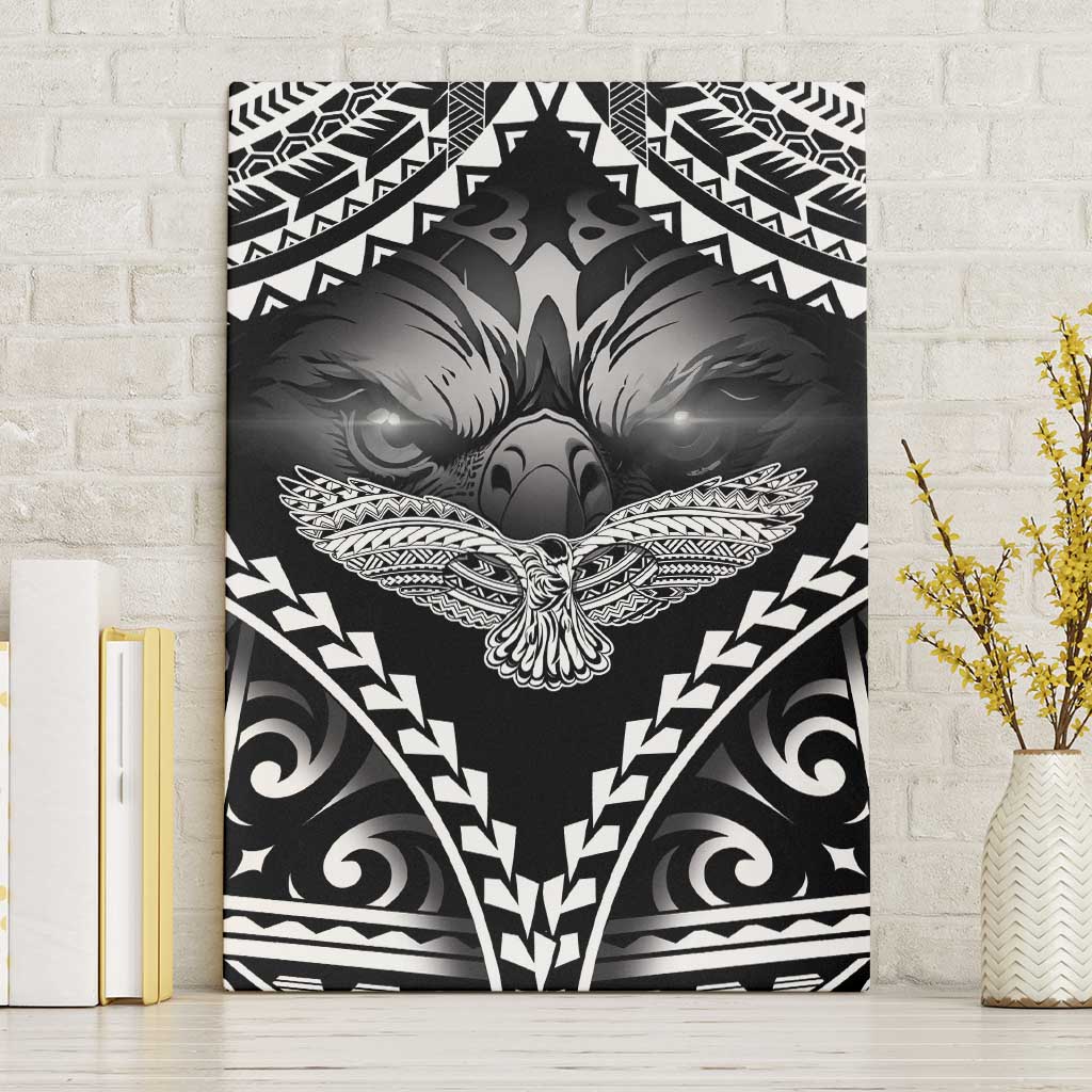 Hawaiian Hawk Canvas Wall Art Polynesian Pattern Style LT05 Without Frame Black - Polynesian Pride