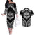 Hawaiian Hawk Couples Matching Off The Shoulder Long Sleeve Dress and Hawaiian Shirt Polynesian Pattern Style