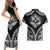 Hawaiian Hawk Couples Matching Short Sleeve Bodycon Dress and Hawaiian Shirt Polynesian Pattern Style