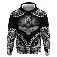Hawaiian Hawk Hoodie Polynesian Pattern Style LT05 Pullover Hoodie Black - Polynesian Pride