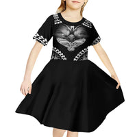 Hawaiian Hawk Kid Short Sleeve Dress Polynesian Pattern Style LT05 - Polynesian Pride