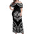 Hawaiian Hawk Off Shoulder Maxi Dress Polynesian Pattern Style