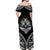 Hawaiian Hawk Off Shoulder Maxi Dress Polynesian Pattern Style