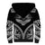 Hawaiian Hawk Sherpa Hoodie Polynesian Pattern Style