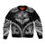 Hawaiian Hawk Sleeve Zip Bomber Jacket Polynesian Pattern Style