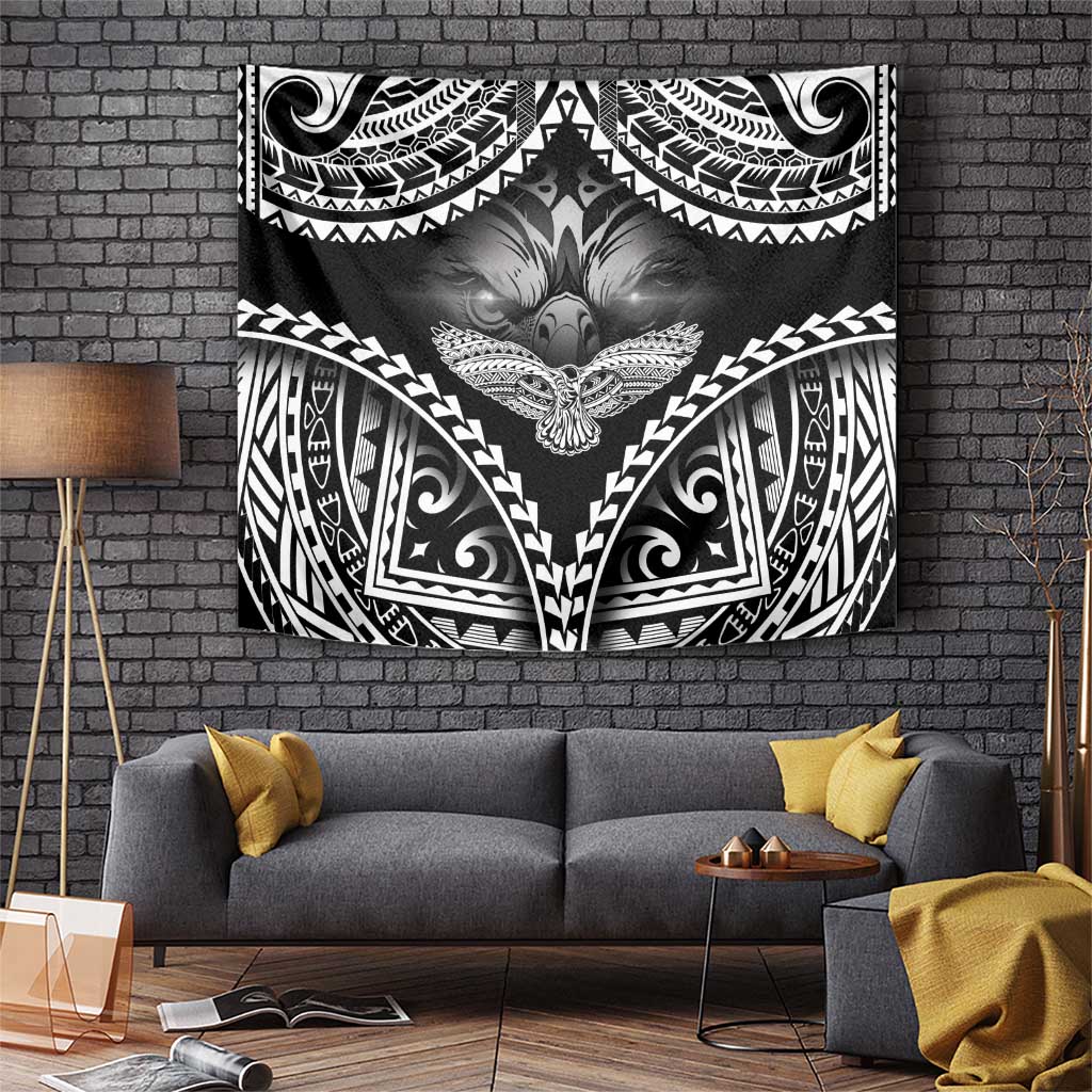 Hawaiian Hawk Tapestry Polynesian Pattern Style LT05 Black - Polynesian Pride