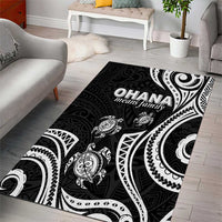 Hawaii Ohana Means Family Area Rug Sea Turtle Polynesian Style LT05 - Polynesian Pride