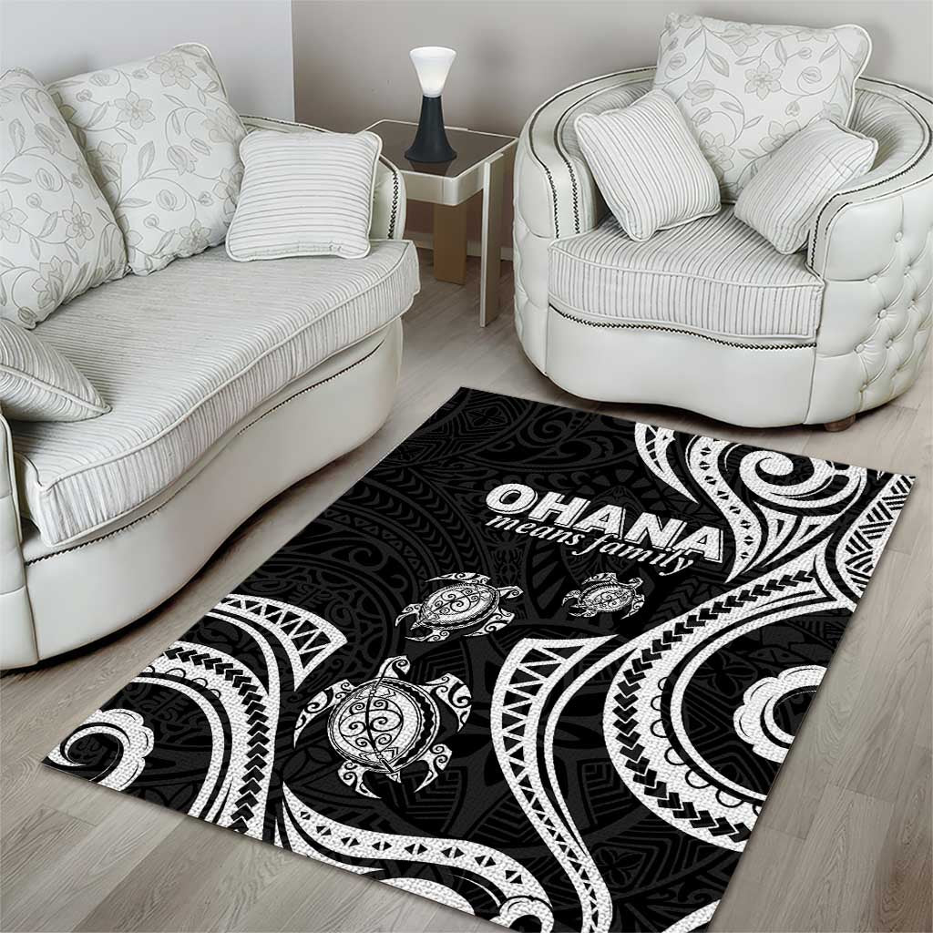Hawaii Ohana Means Family Area Rug Sea Turtle Polynesian Style LT05 - Polynesian Pride