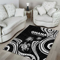 Hawaii Ohana Means Family Area Rug Sea Turtle Polynesian Style LT05 - Polynesian Pride