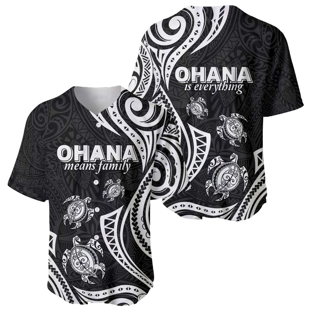 Hawaii Ohana Means Family Baseball Jersey Sea Turtle Polynesian Style LT05 - Polynesian Pride