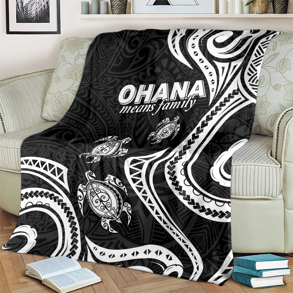 Hawaii Ohana Means Family Blanket Sea Turtle Polynesian Style LT05 - Polynesian Pride