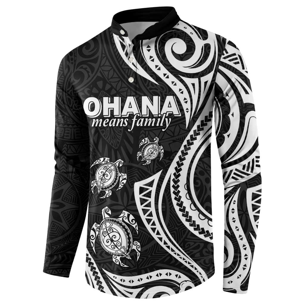 Hawaii Ohana Means Family Button Sweatshirt Sea Turtle Polynesian Style LT05 - Polynesian Pride