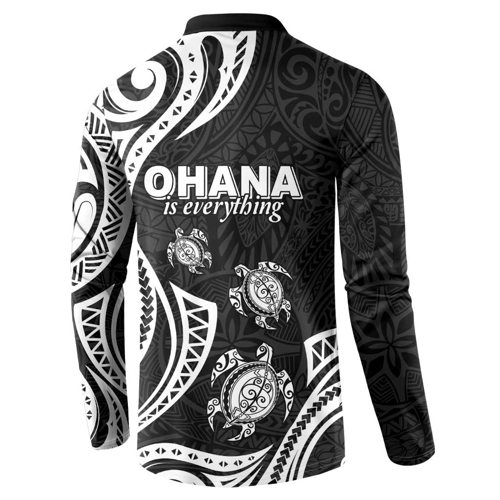 Hawaii Ohana Means Family Button Sweatshirt Sea Turtle Polynesian Style LT05 - Polynesian Pride