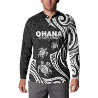 Hawaii Ohana Means Family Button Sweatshirt Sea Turtle Polynesian Style LT05 - Polynesian Pride