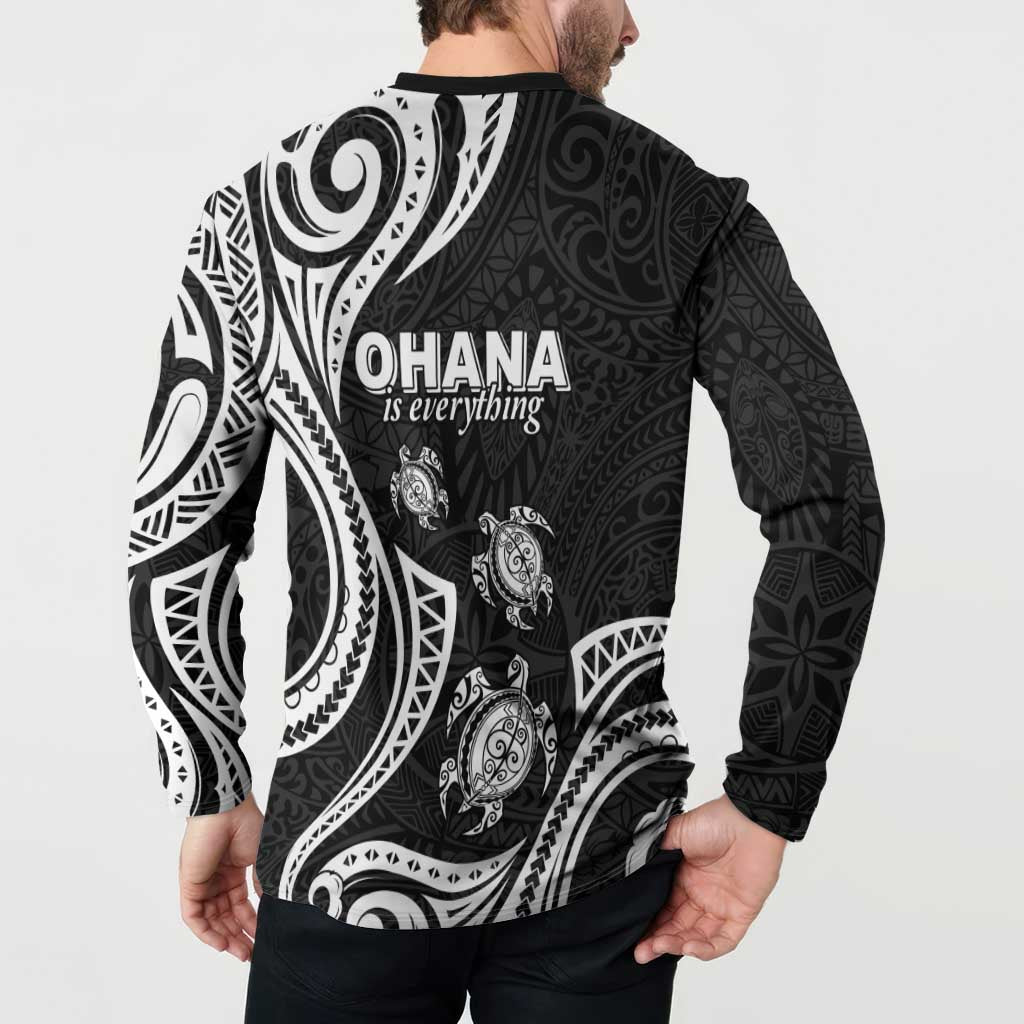 Hawaii Ohana Means Family Button Sweatshirt Sea Turtle Polynesian Style LT05 - Polynesian Pride