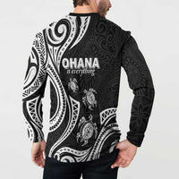 Hawaii Ohana Means Family Button Sweatshirt Sea Turtle Polynesian Style LT05 - Polynesian Pride