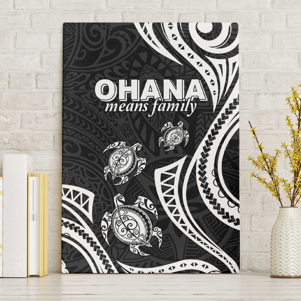 Hawaii Ohana Means Family Canvas Wall Art Sea Turtle Polynesian Style