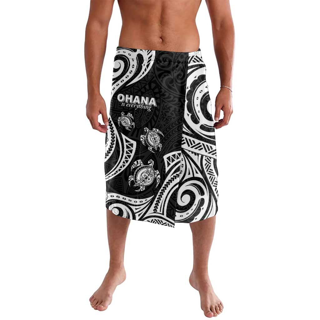 Hawaii Ohana Means Family Lavalava Sea Turtle Polynesian Style LT05 Black - Polynesian Pride