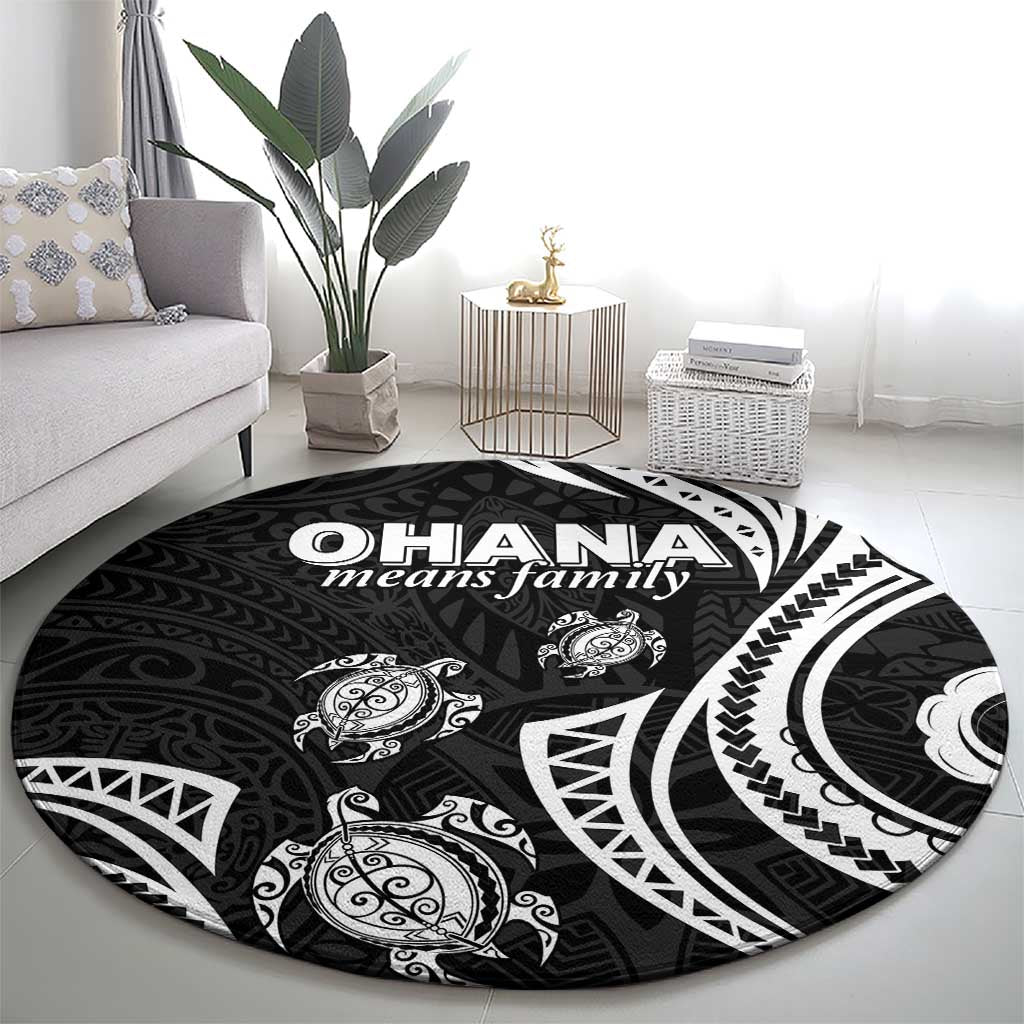 Hawaii Ohana Means Family Round Carpet Sea Turtle Polynesian Style LT05 - Polynesian Pride
