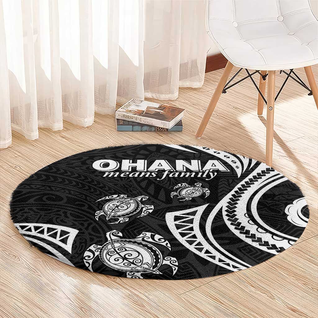 Hawaii Ohana Means Family Round Carpet Sea Turtle Polynesian Style LT05 - Polynesian Pride