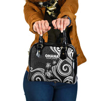 Hawaii Ohana Means Family Shoulder Handbag Sea Turtle Polynesian Style LT05 One Size Black - Polynesian Pride