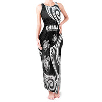 Hawaii Ohana Means Family Tank Maxi Dress Sea Turtle Polynesian Style LT05 Women Black - Polynesian Pride