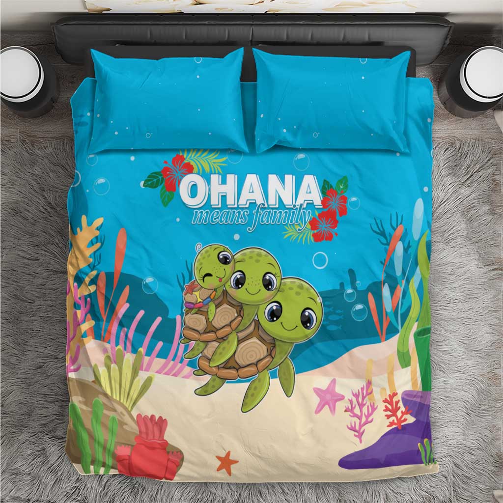 Ohana Hawaii Bedding Set Kawaii Family Turtle LT05 Blue - Polynesian Pride