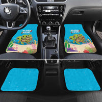 Ohana Hawaii Car Mats Kawaii Family Turtle LT05 Set 4pcs Blue - Polynesian Pride