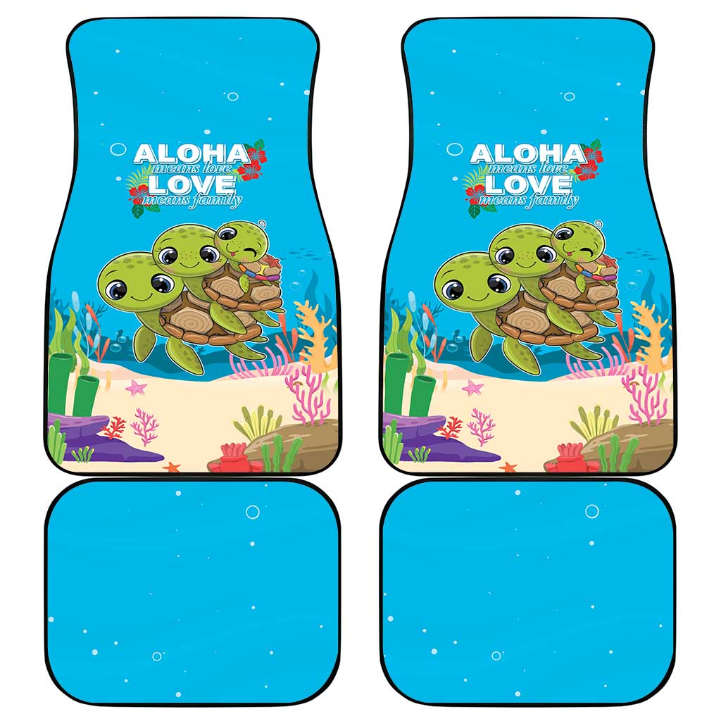 Ohana Hawaii Car Mats Kawaii Family Turtle LT05 - Polynesian Pride
