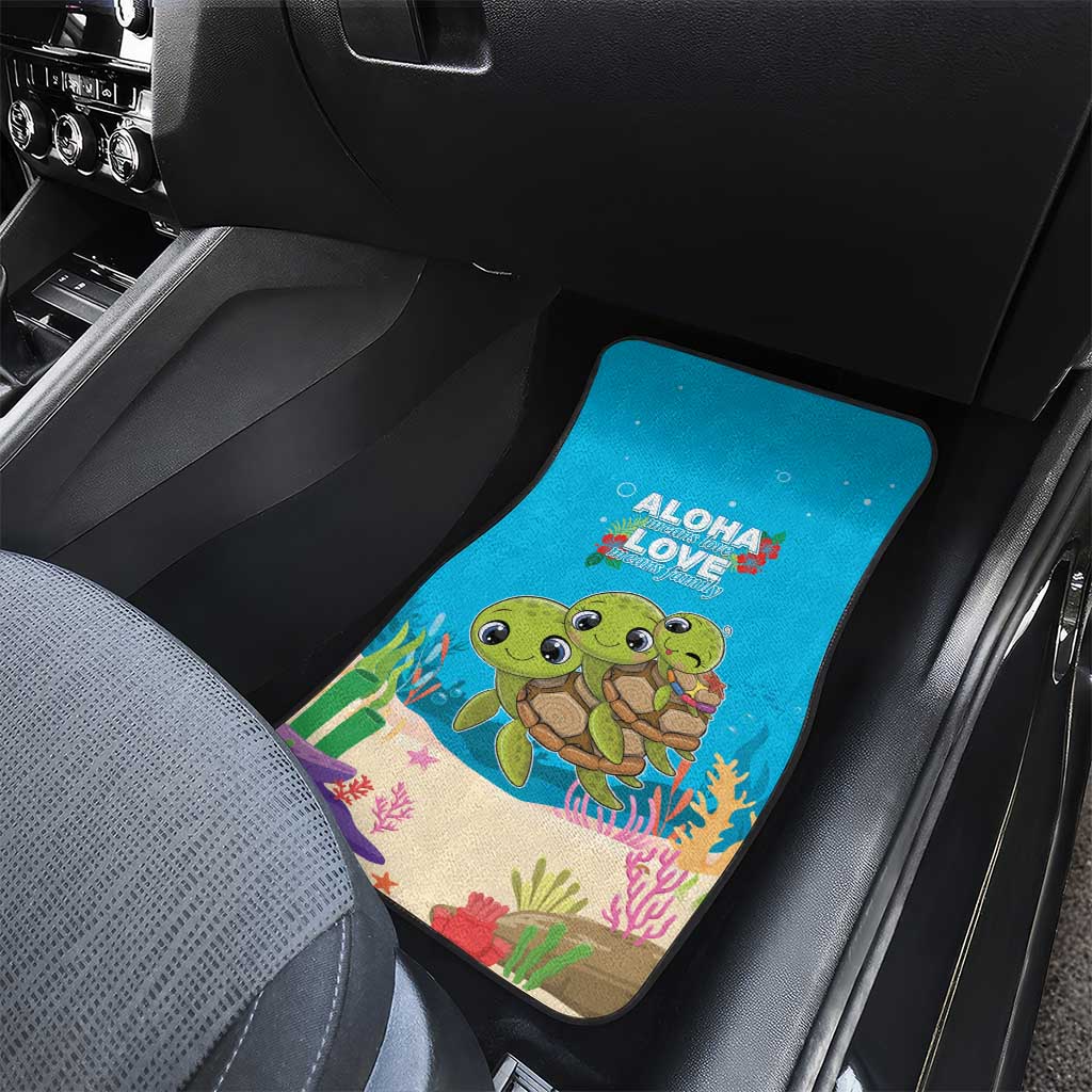 Ohana Hawaii Car Mats Kawaii Family Turtle LT05 - Polynesian Pride