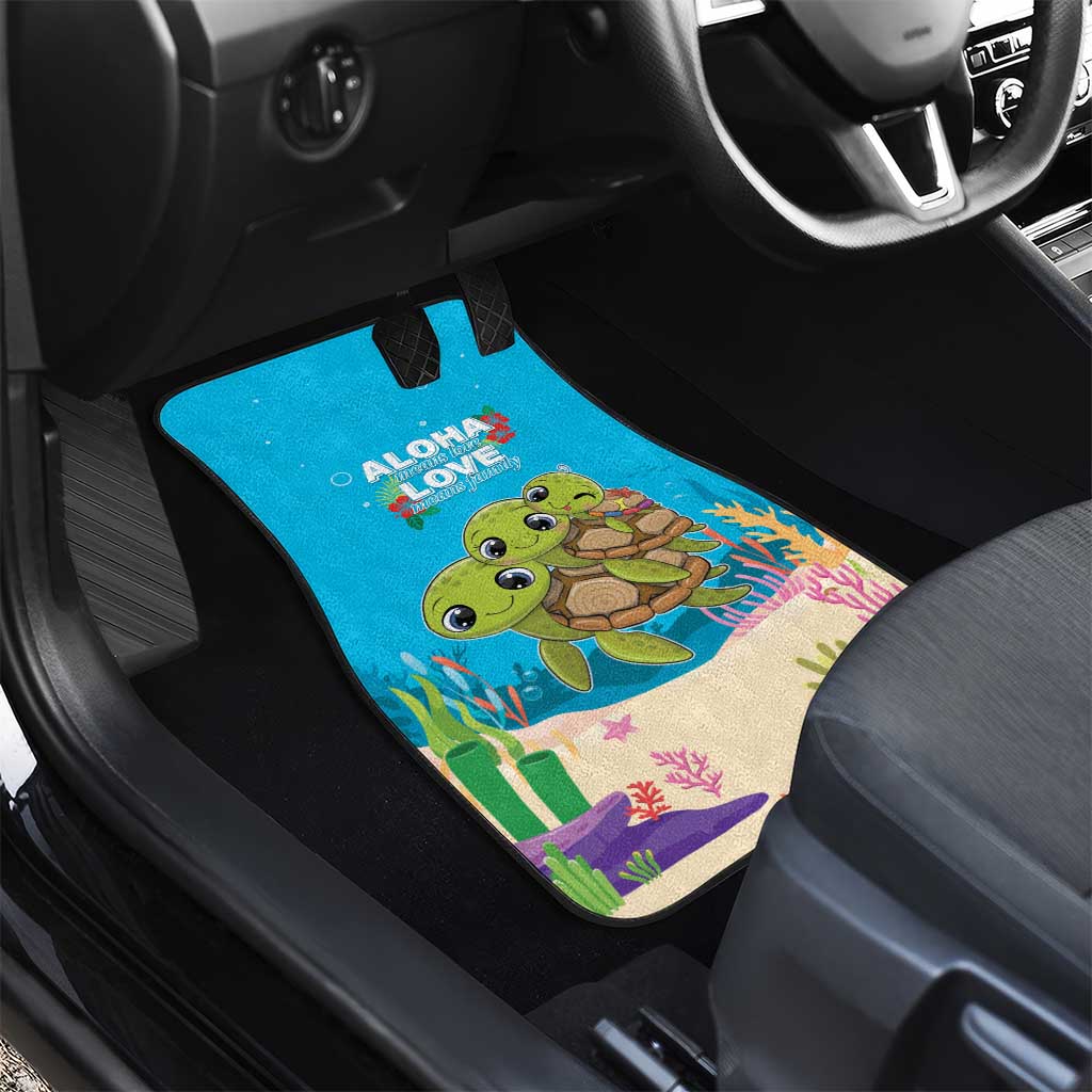 Ohana Hawaii Car Mats Kawaii Family Turtle LT05 - Polynesian Pride