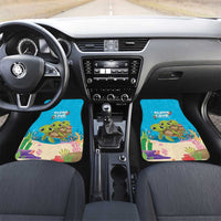 Ohana Hawaii Car Mats Kawaii Family Turtle LT05 Set 2pcs - Front Blue - Polynesian Pride
