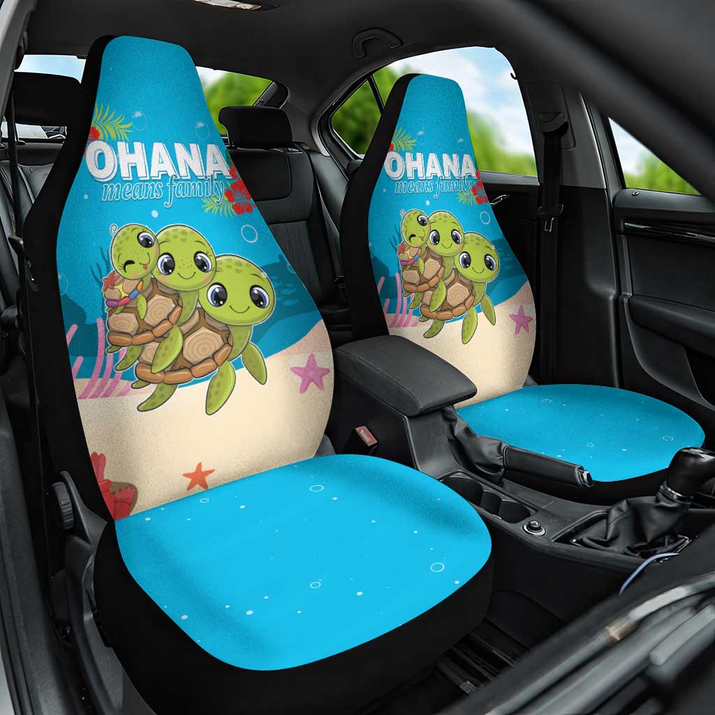 Ohana Hawaii Car Seat Cover Kawaii Family Turtle LT05 One Size Blue - Polynesian Pride