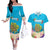 Ohana Hawaii Couples Matching Off The Shoulder Long Sleeve Dress and Hawaiian Shirt Kawaii Family Turtle