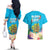 Ohana Hawaii Couples Matching Off The Shoulder Long Sleeve Dress and Hawaiian Shirt Kawaii Family Turtle