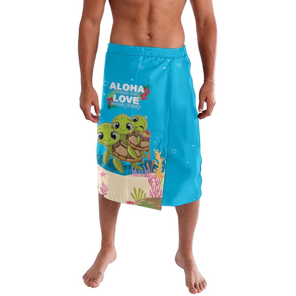 Ohana Hawaii Lavalava Kawaii Family Turtle LT05 Blue - Polynesian Pride