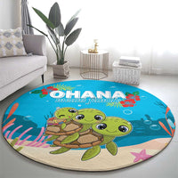 Ohana Hawaii Round Carpet Kawaii Family Turtle LT05 - Polynesian Pride