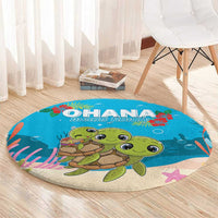 Ohana Hawaii Round Carpet Kawaii Family Turtle LT05 - Polynesian Pride