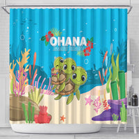 Ohana Hawaii Shower Curtain Kawaii Family Turtle LT05 - Polynesian Pride