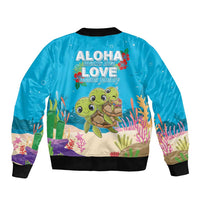 Ohana Hawaii Sleeve Zip Bomber Jacket Kawaii Family Turtle LT05 - Polynesian Pride