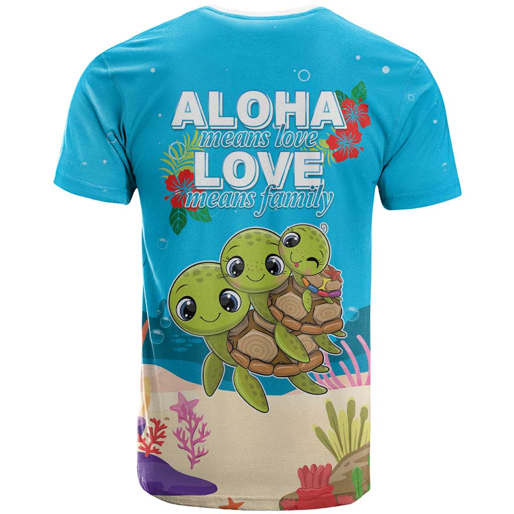 Ohana Hawaii T Shirt Kawaii Family Turtle LT05 - Polynesian Pride
