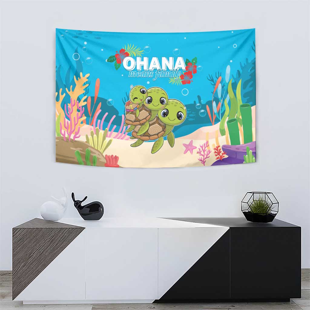 Ohana Hawaii Tapestry Kawaii Family Turtle LT05 - Polynesian Pride