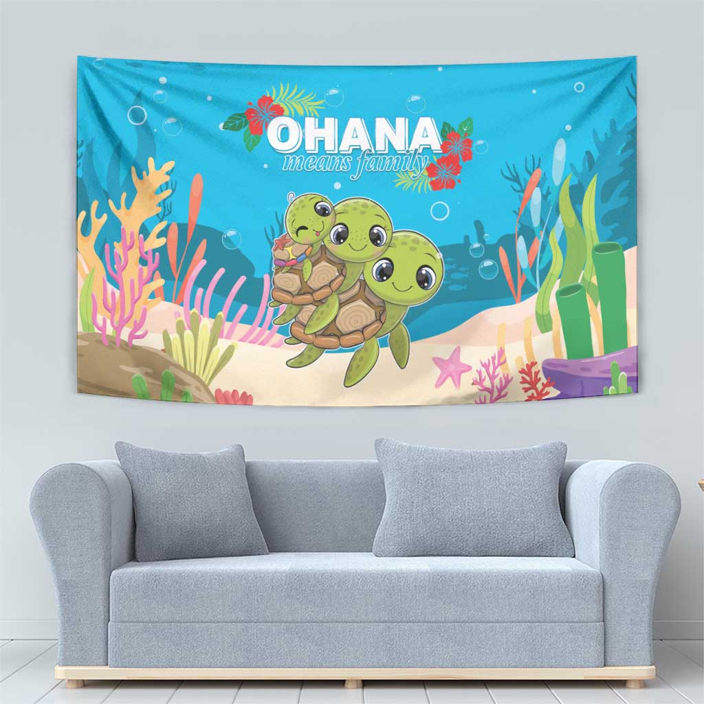 Ohana Hawaii Tapestry Kawaii Family Turtle LT05 - Polynesian Pride