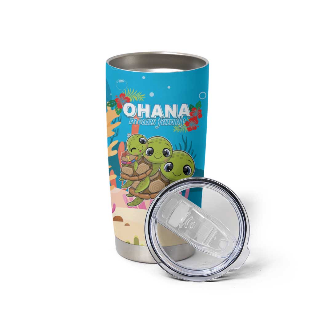 Ohana Hawaii Tumbler Cup Kawaii Family Turtle LT05 - Polynesian Pride