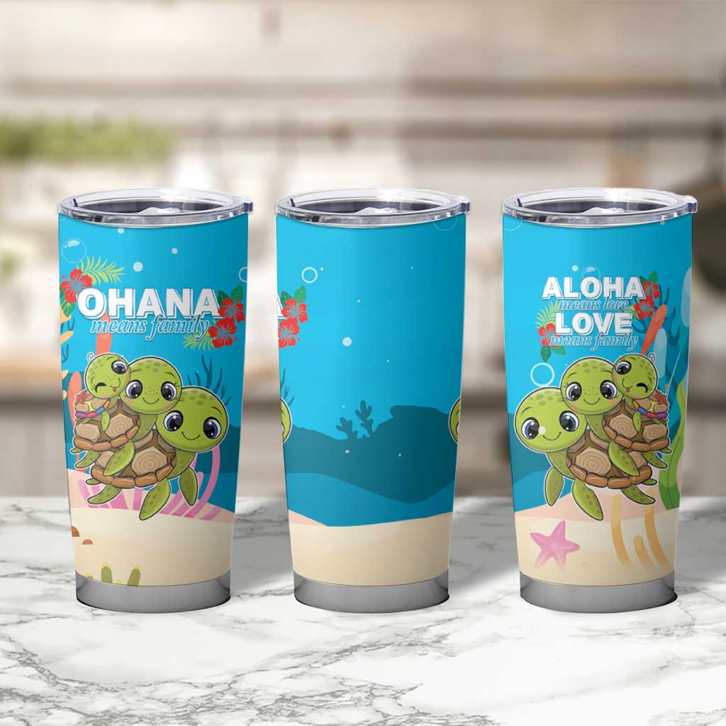 Ohana Hawaii Tumbler Cup Kawaii Family Turtle LT05 - Polynesian Pride