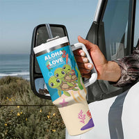 Ohana Hawaii Tumbler With Handle Kawaii Family Turtle LT05 - Polynesian Pride