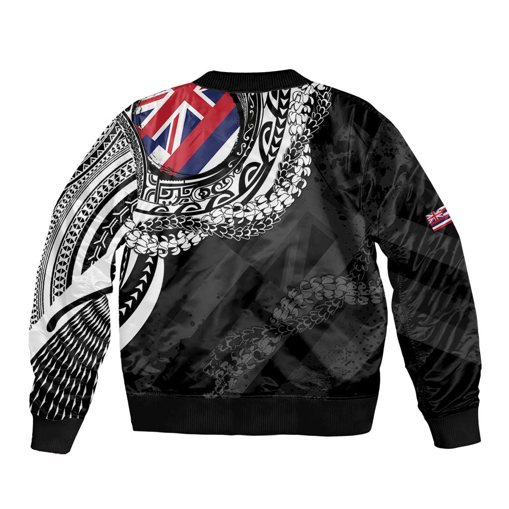 Hawaii King Flag Bomber Jacket Hawaiian Maile Lei LT05 - Polynesian Pride
