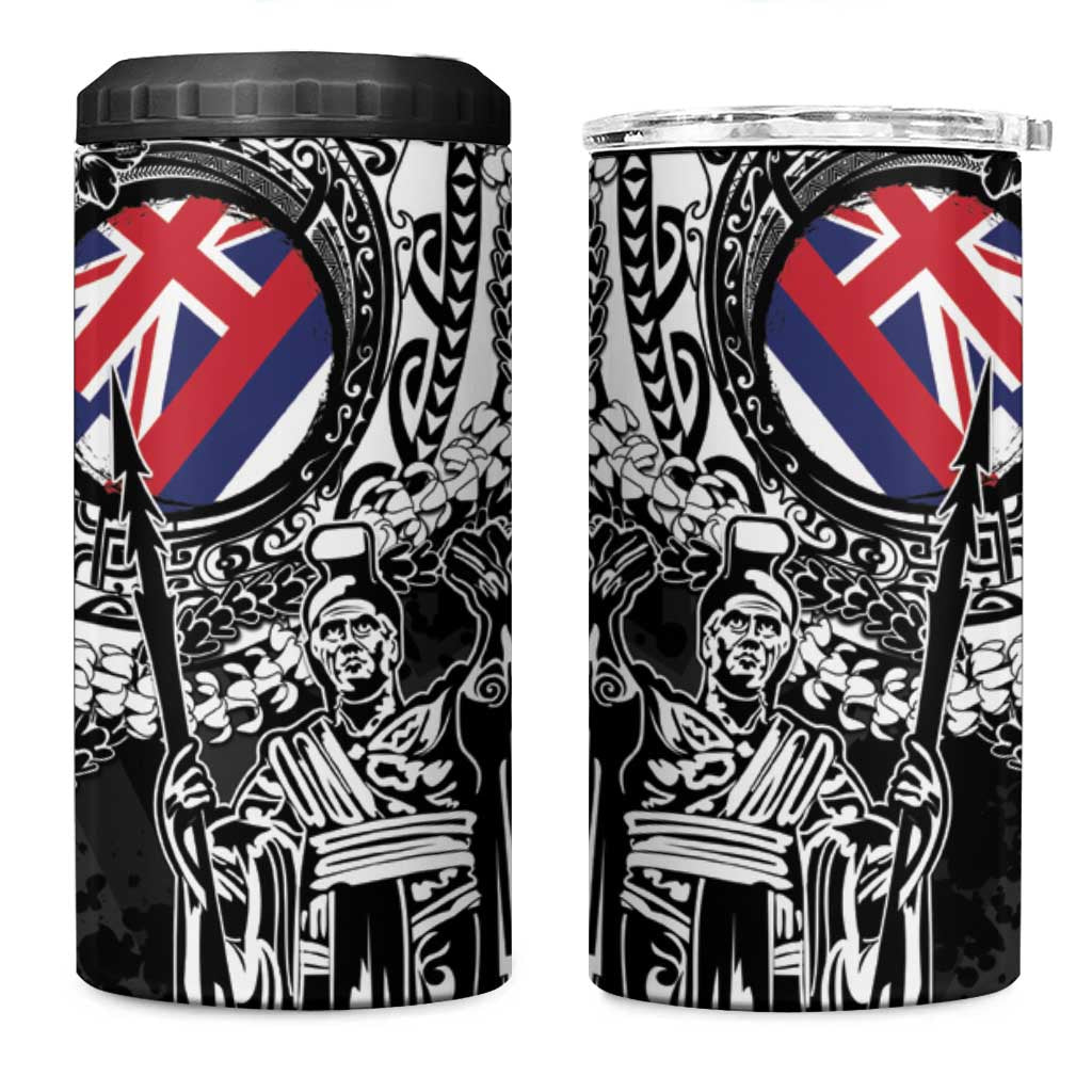 Hawaii King Flag 4 in 1 Can Cooler Tumbler Hawaiian Maile Lei LT05 One Size: 16 oz Black - Polynesian Pride