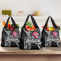 Hawaii King Flag Grocery Bag Hawaiian Maile Lei LT05 3-pack One Size Black - Polynesian Pride